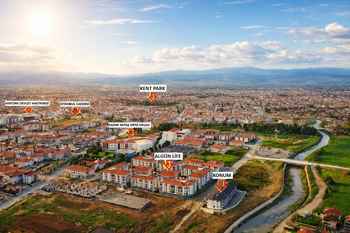 ��RETMEN`DEN AZ�Z�YE MAHALLES�`NDE K�RALIK SIFIR 1+1 DA�RE